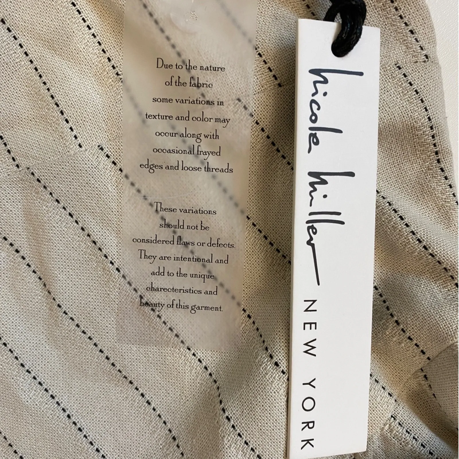 Nicole Miller Linen Striped Sleeveless Belted Midi Shirt Dress Womens 16 NWT - Image 7