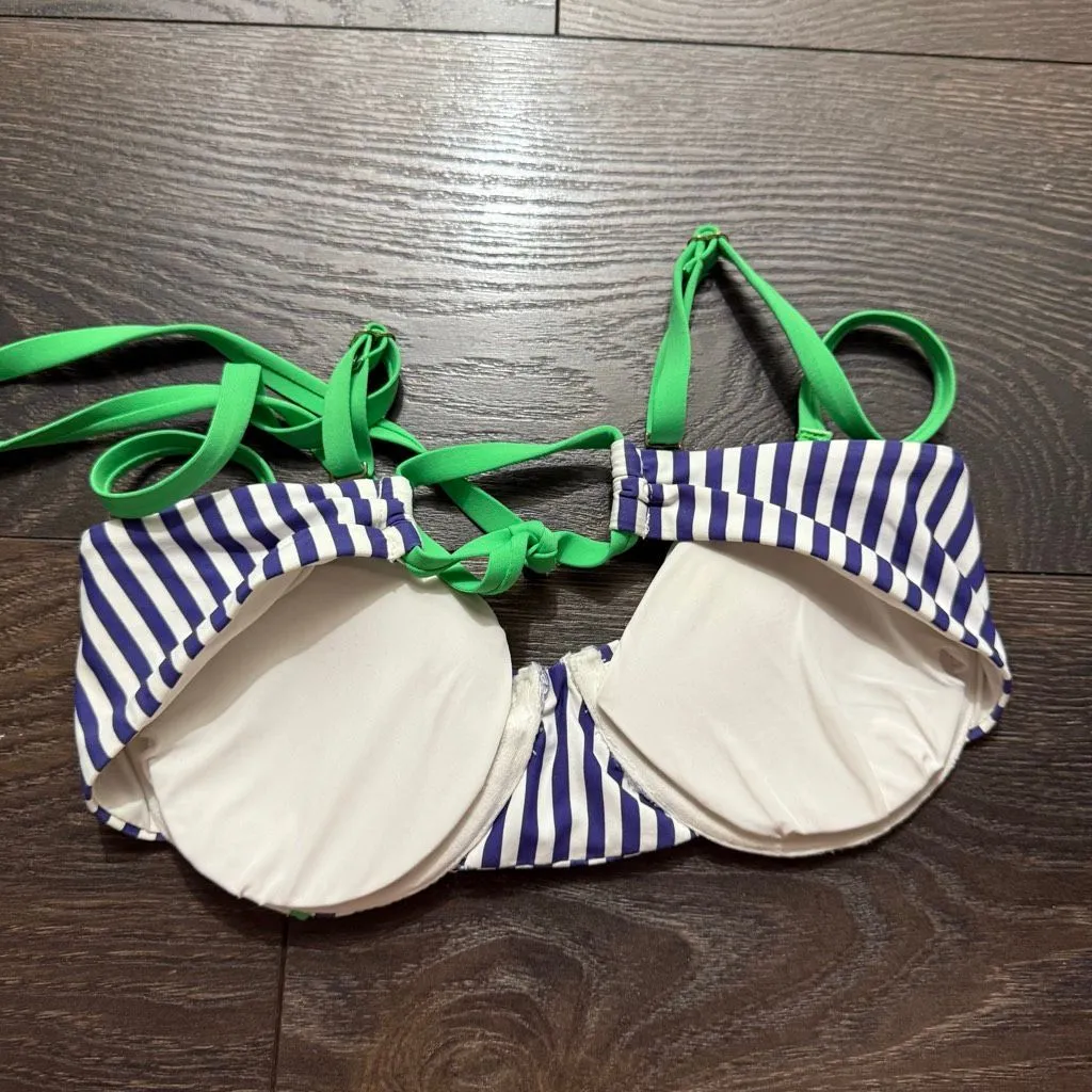 Maeve by Anthropologie Women’s XS Blue Striped Green Swim Top - Image 2