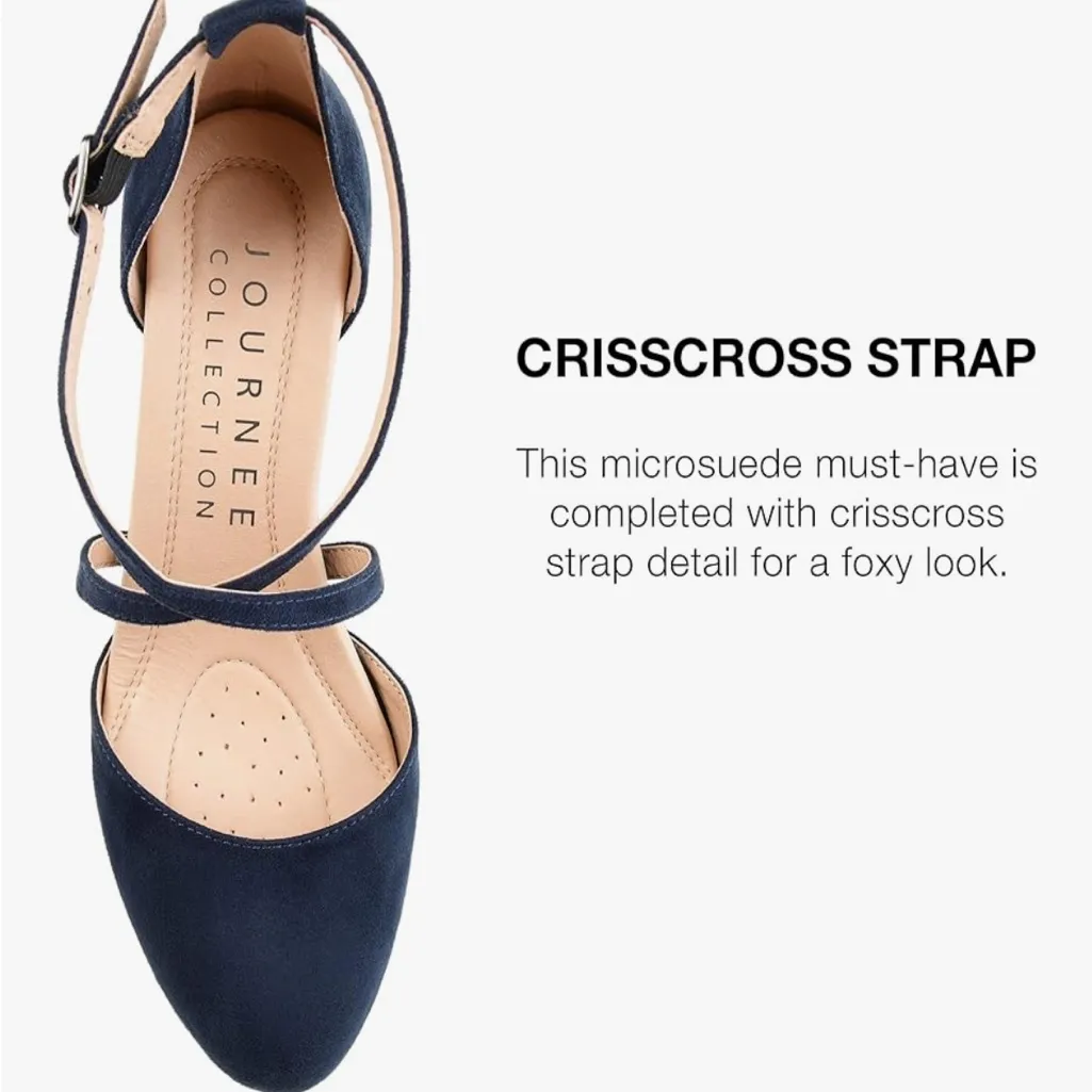 NEW Blue Journee D’orsay Faux Suede Comfort Foam Foster Pumps 7 $95 - Image 4