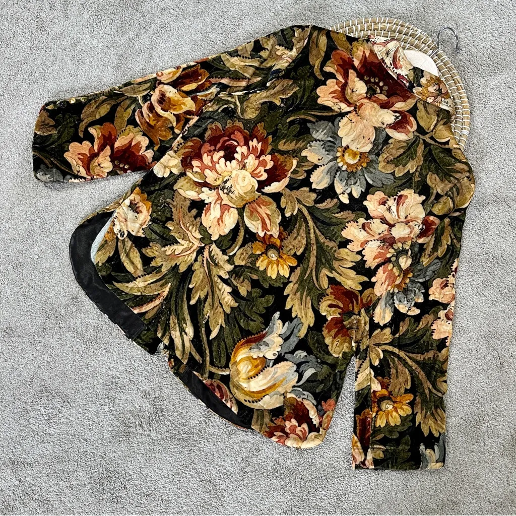 Soft Surroundings Icon Silk Velvet Poets Tunic Shirt Longsleeve in Multicolor PS - Image 9