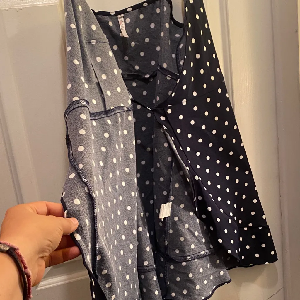 Navy Polka Dot Mini Dress Black - Image 11