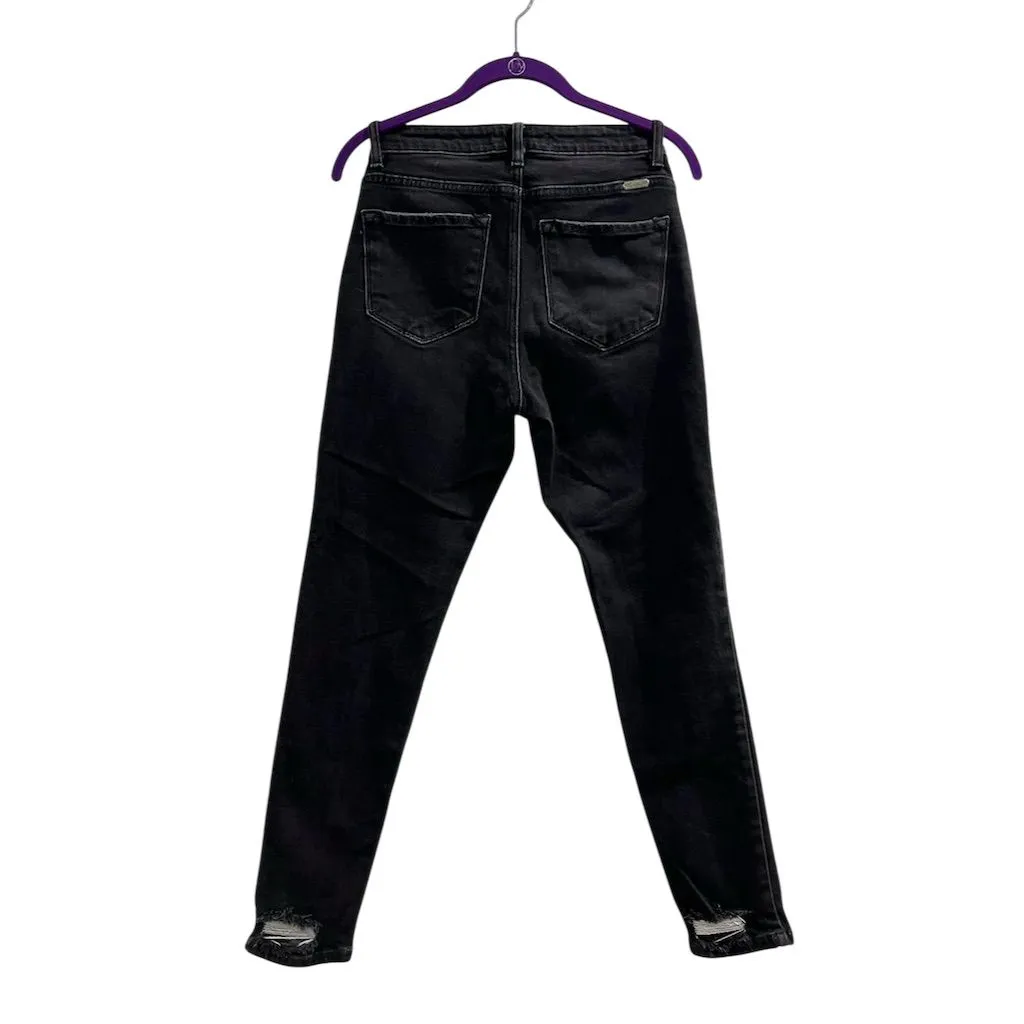 Kancan Women's Black Distressed Ankle Skinny Jeans Size 27 Mid Rise - Image 3