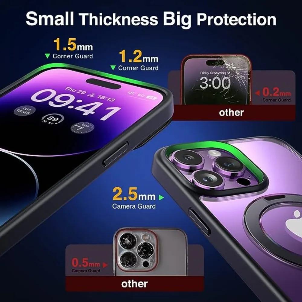 BLACK iPhone 14 Pro Max Phone Case MagSafe Shockproof Case for iPhone 14 PRO MAX - Image 7