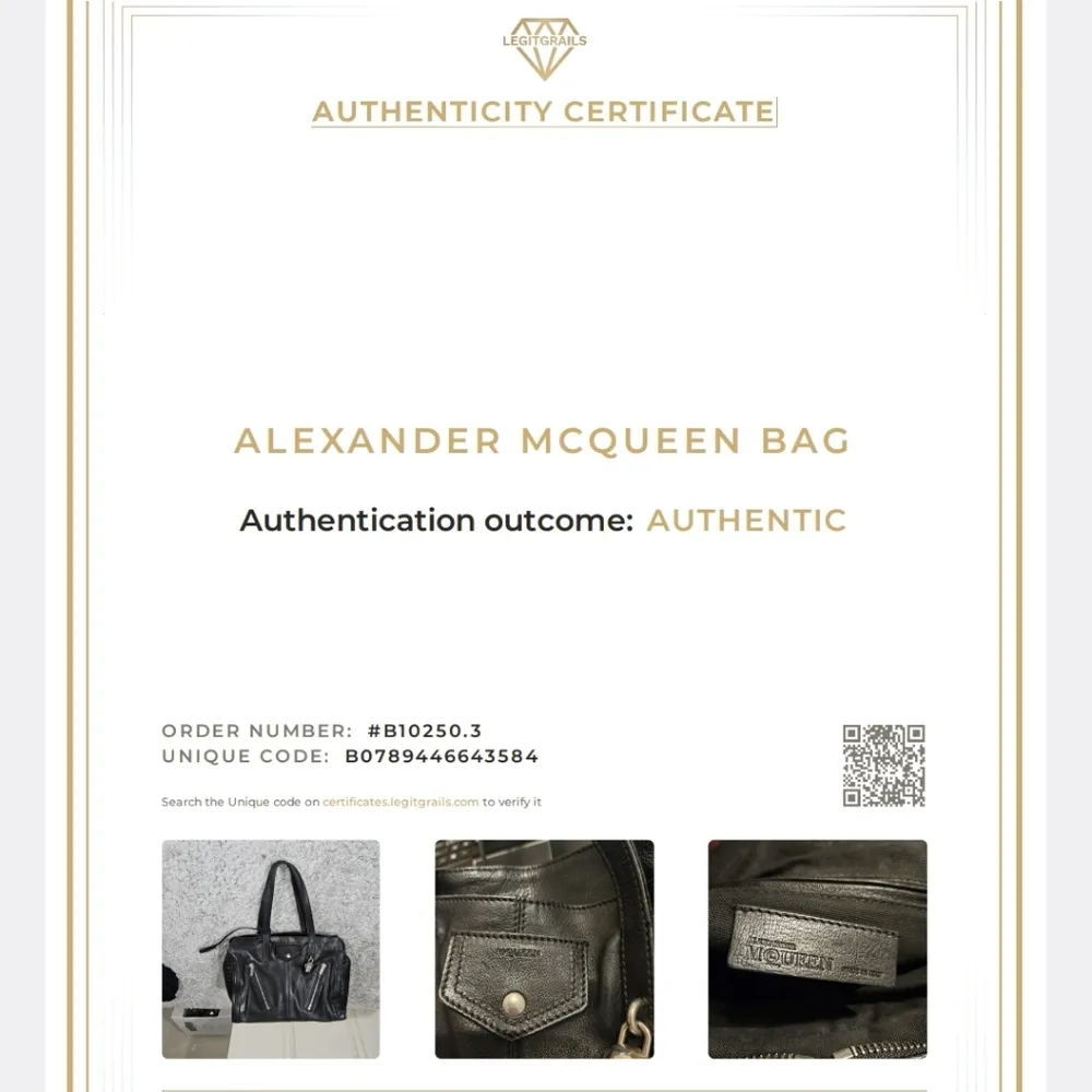 READ Alexander McQueen Leather Skull Padlock Zip Around Biker Bag Black - Image 16