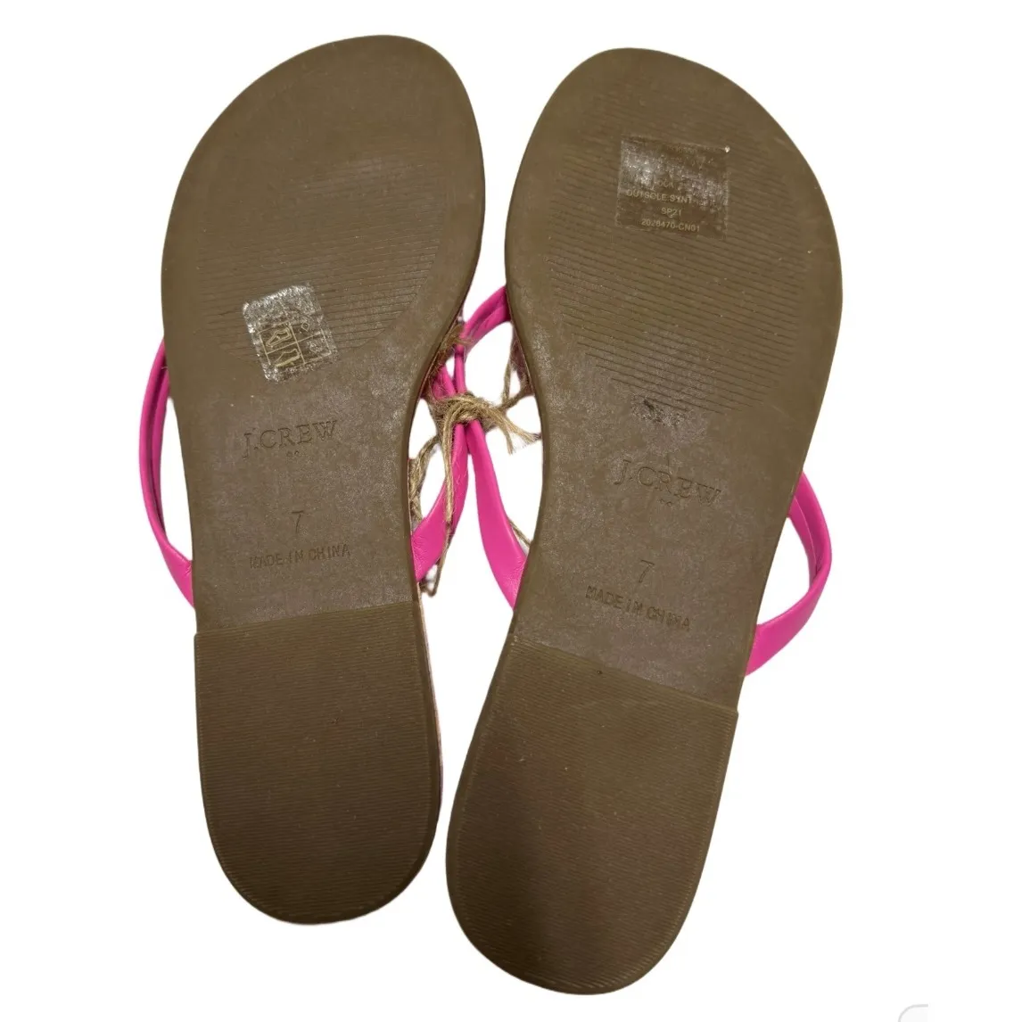 J. Crew Hot Pink Thong Flip Flop Sandal Paddle Sole Size 7 Women's NWOT Preppy - Image 5