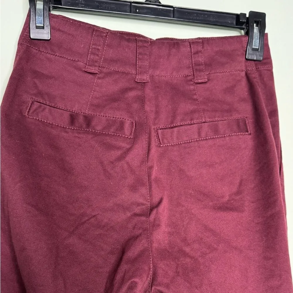 Proenza Schouler White Label Women Burgundy Cotton & Linen Tapered Pant - Image 8