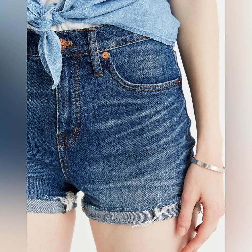 Madewell high-Rise Denim Shorts in Glenoaks Wash: Cutoff Edition 32 - Image 2