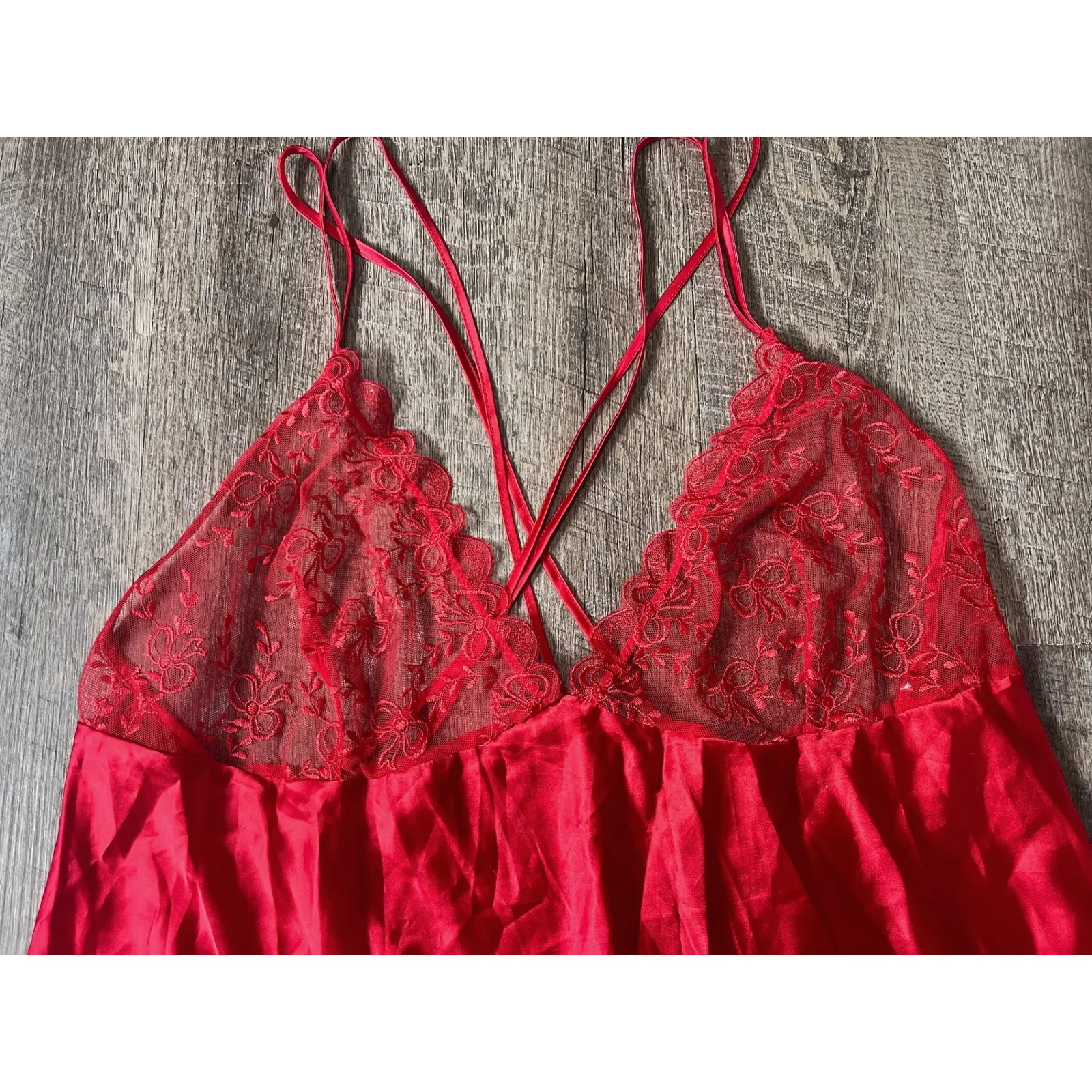 Dreamgirl Red Lingerie Teddy lace bust size 3X/4X adjustable straps - Image 2