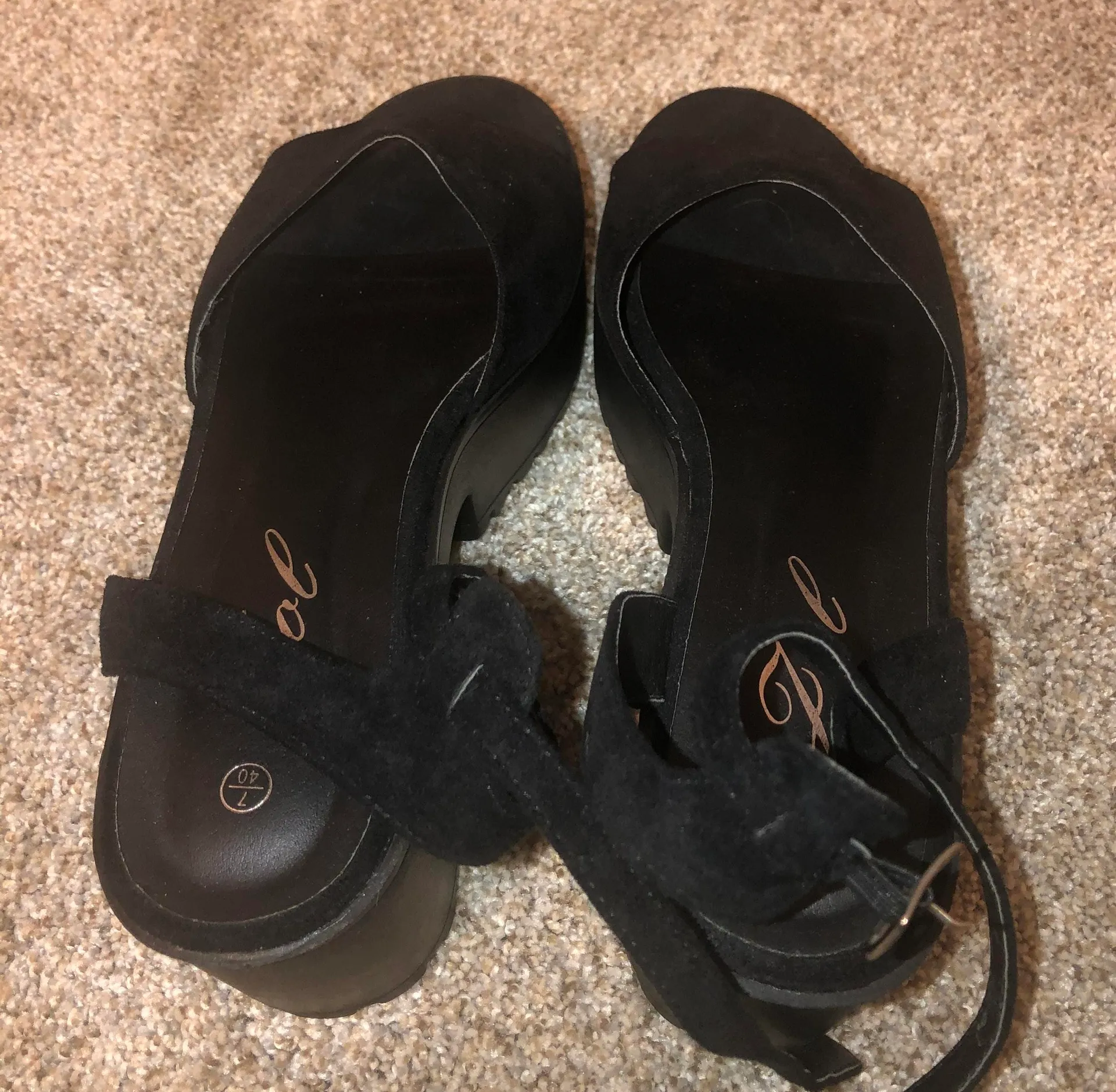 Nasty Gal Black Platform Sandles - Image 5