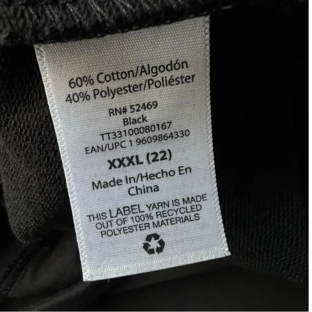 Women's Solid Homme Black High Neck sweatshirt black zip urban plus size XXXL. - Image 8