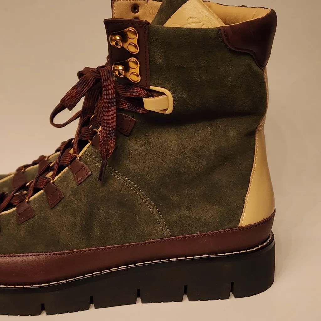 J. Crew Elsa Lace-Up Suede Boots Women’s Green & Brown Size 6 - Image 7