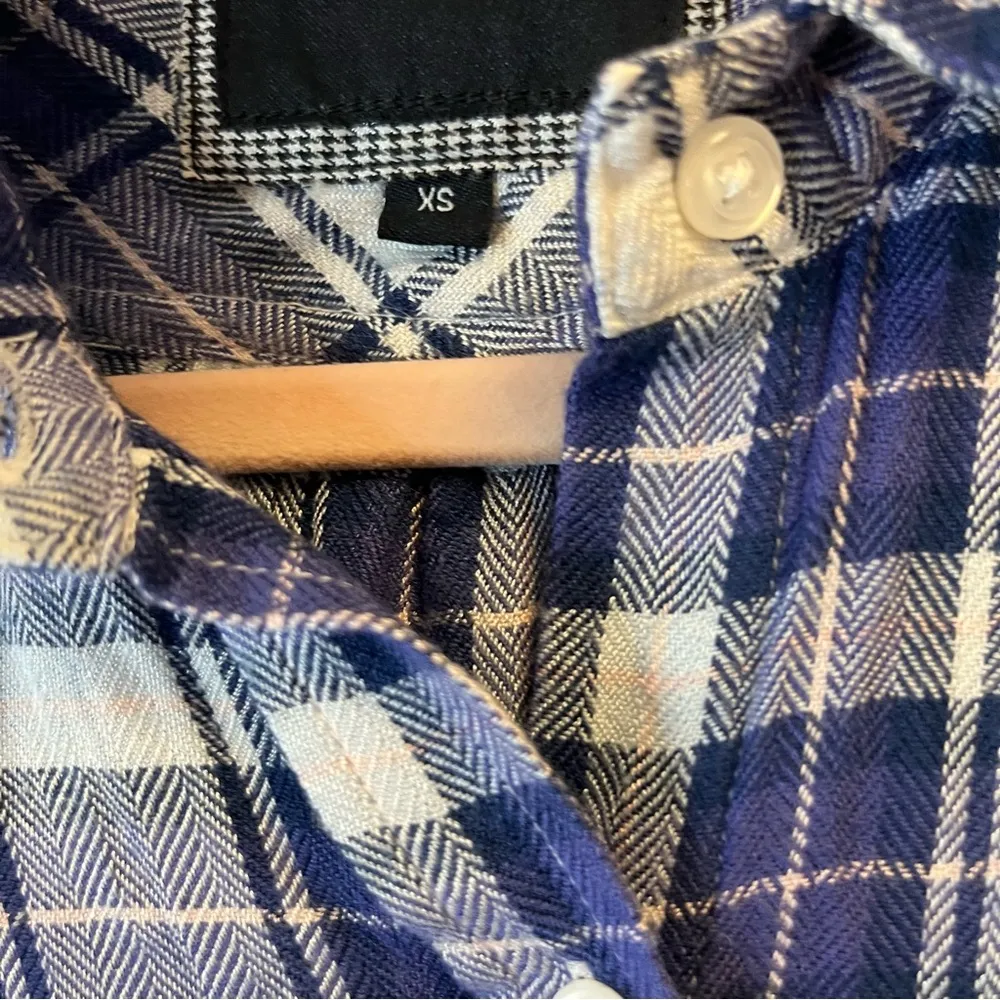 Rails Button Up Britt Short Sleeve Plaid Shirt in Lavender Peach Sz XS EUC - Image 7