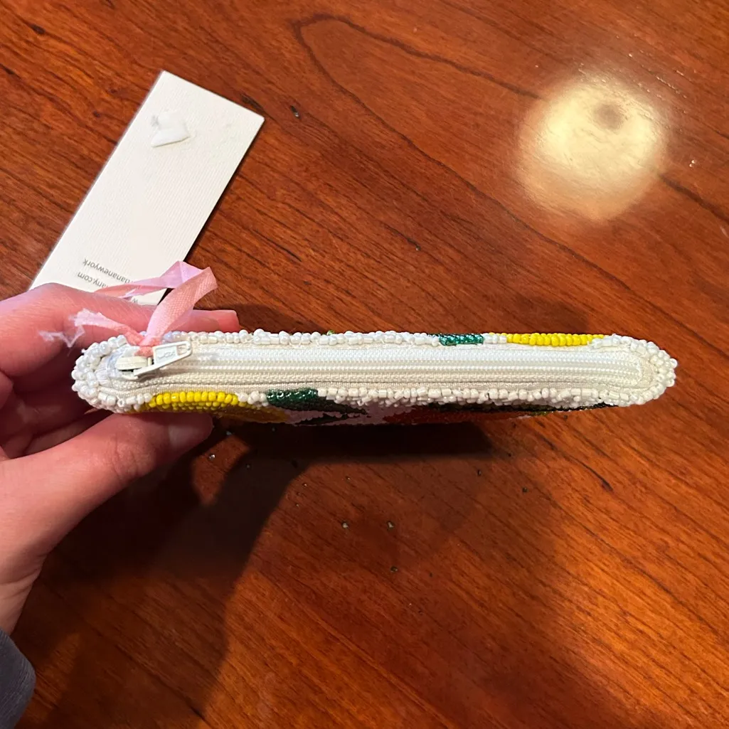 NWT Tiana NY Beaded Fruit Design Pouch Coin Purse Orange - Image 6