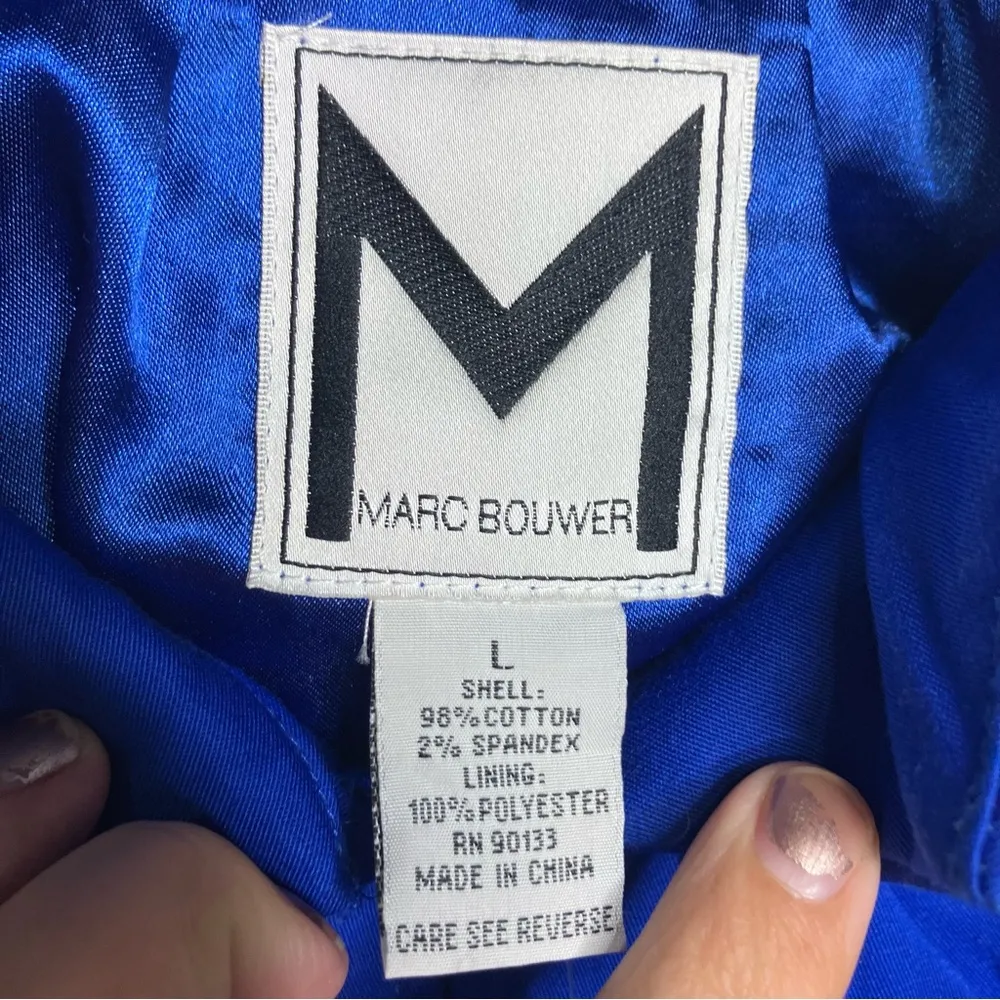 Marc Bouwer royal blue cape blazer jacket size large - Image 5