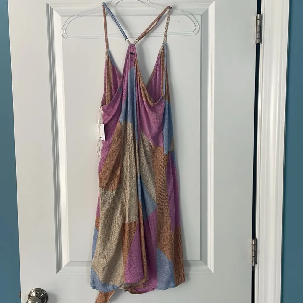 NWT O'Neill Marlo Multi Color Wrap Dress Size Medium - Image 9