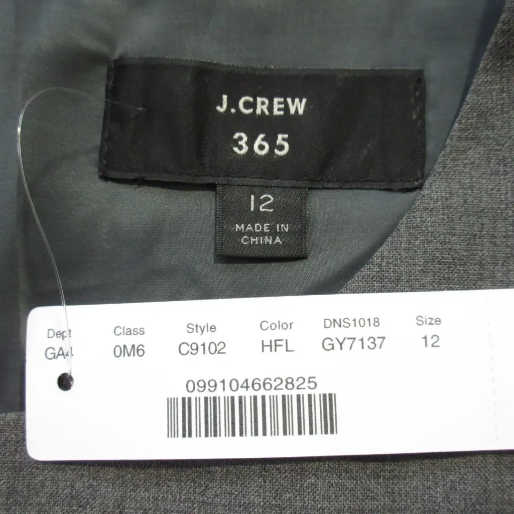 NWT J.Crew Resume Sheath in Heather Flannel Italian Stretch Wool Dress 12 $228 - Image 3