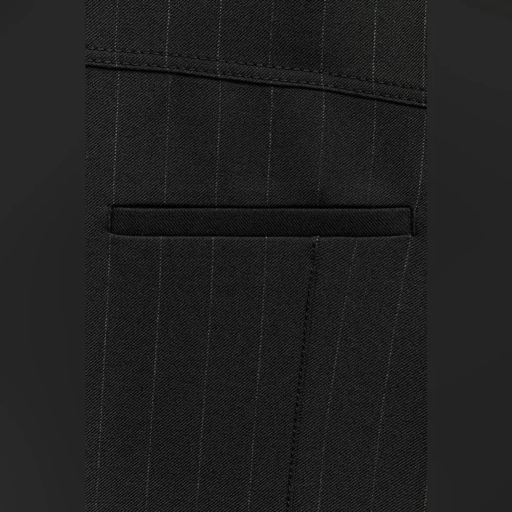 Zara High Waist Bermuda PINSTRIPE SHORTS ZW COLLECTION Black Size XS NEW - Image 15