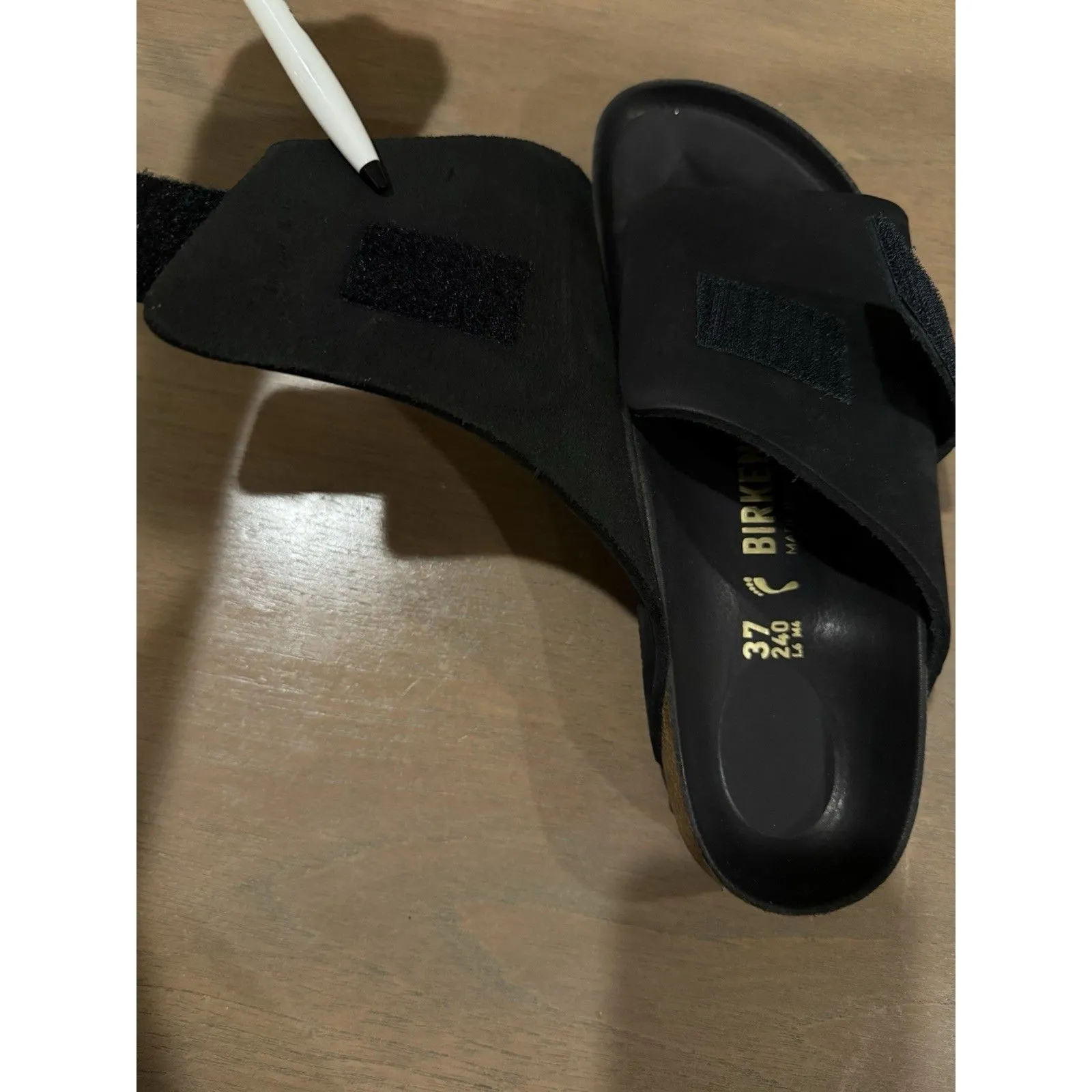 Birkenstock Sandals Kyoto Size 37 N Black Nubuck Leather NEW w Box Adjustable - Image 14