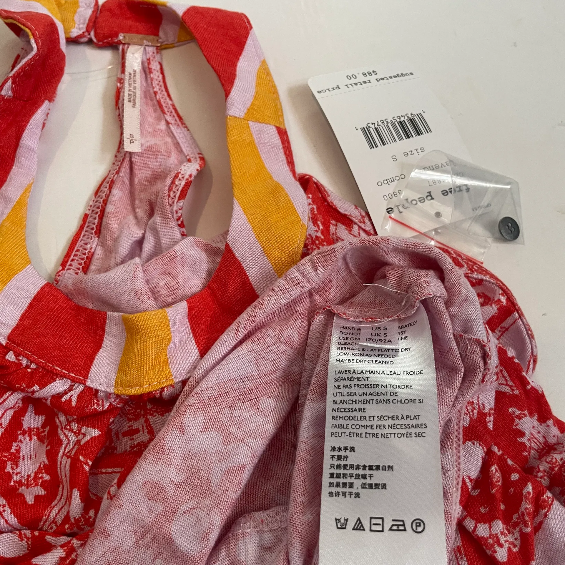 NWT  Mimi Tunic Tank Dress Lavender Combo Orange Mini Halter New - Image 9