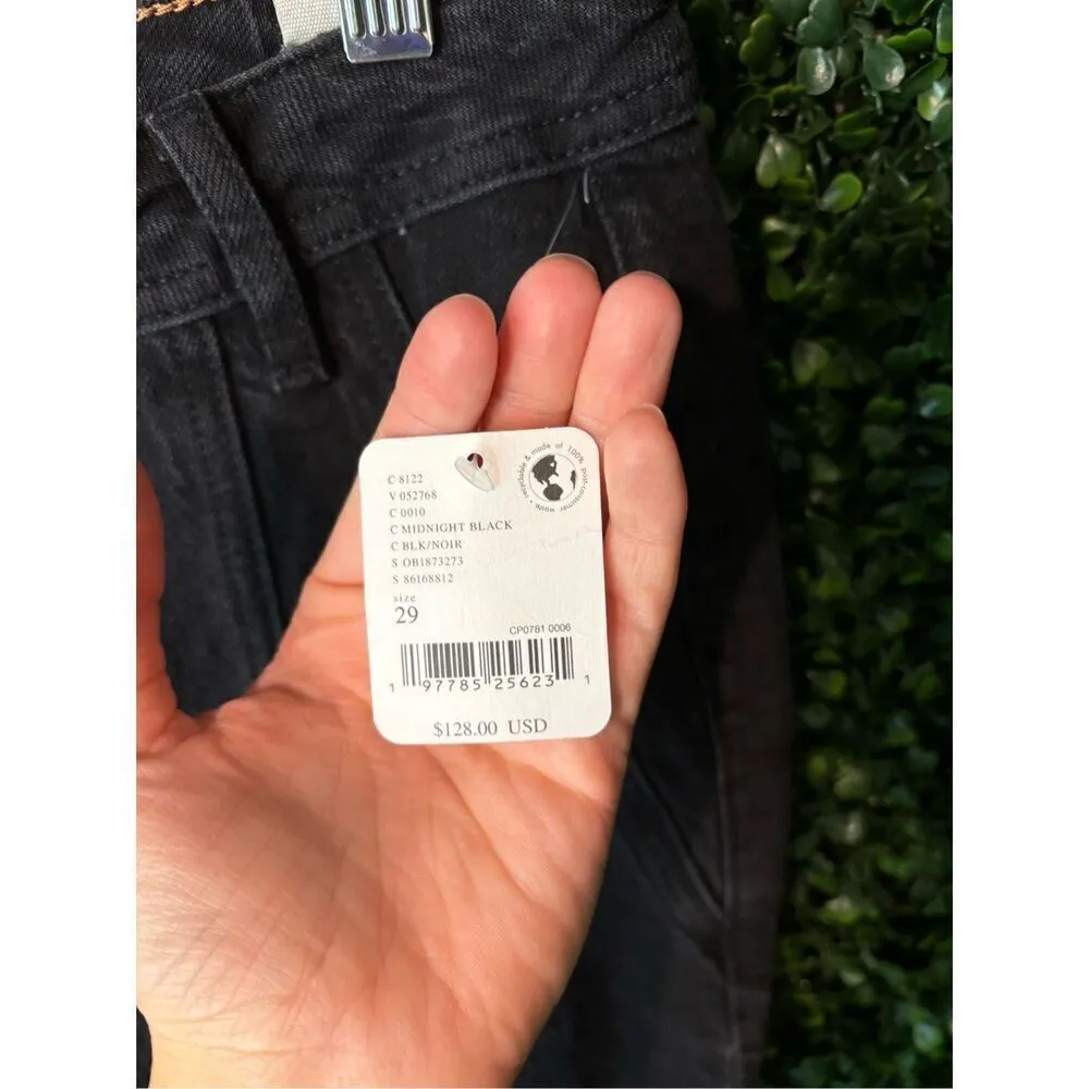 Free People Mona High Rise Flare Slit Jeans Sz 29 NWT Midnight Black CRVY - Image 3