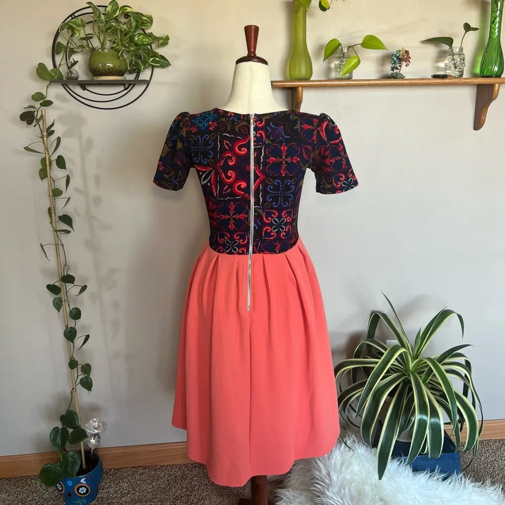 Lularoe Bright Colored Dress With Volume At The Waist Size XS - Image 3