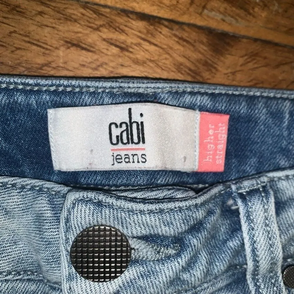 CAbi denim acid wash higher straight 4 mom jeans - Image 3