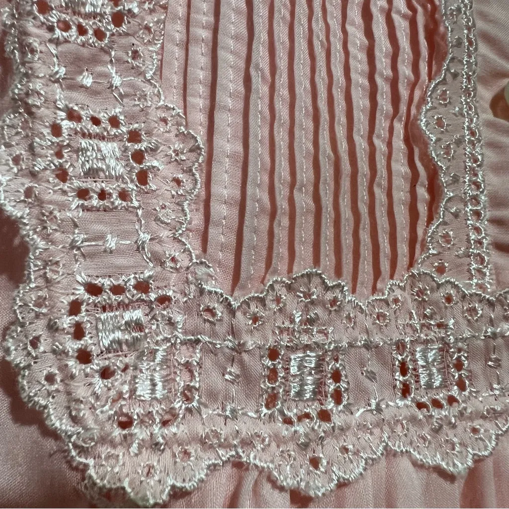 Blush Pink Lace Trim Chemise with Ribbed Texture : Box W07: Size M - Image 6