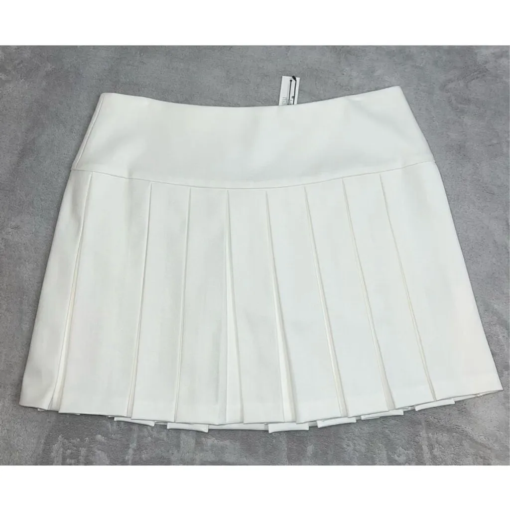 ALICE AND OLIVIA White Pleated MINI SKIRT 12 - Image 5