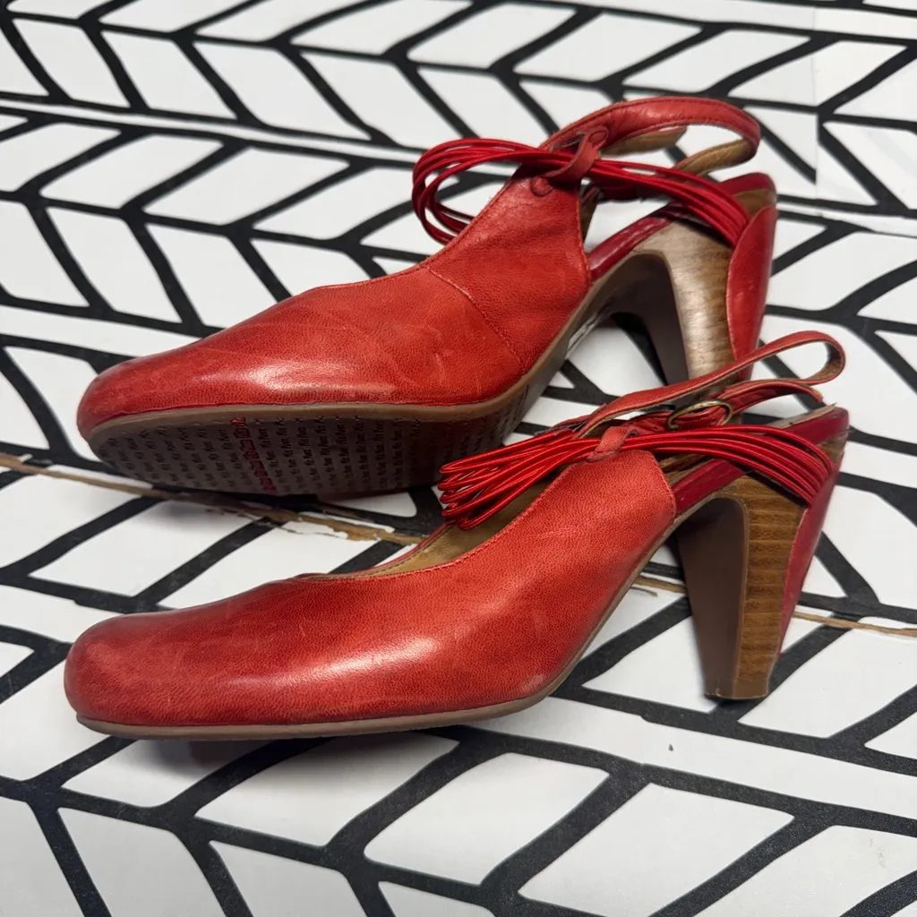 Miz Mooz Red/Orange Leather Heel size 8.5 - Image 5