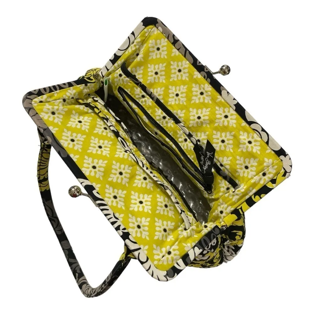 Vera Bradley Satchel Purse Quilted
Cotton Chrome Frame Closure - Image 7