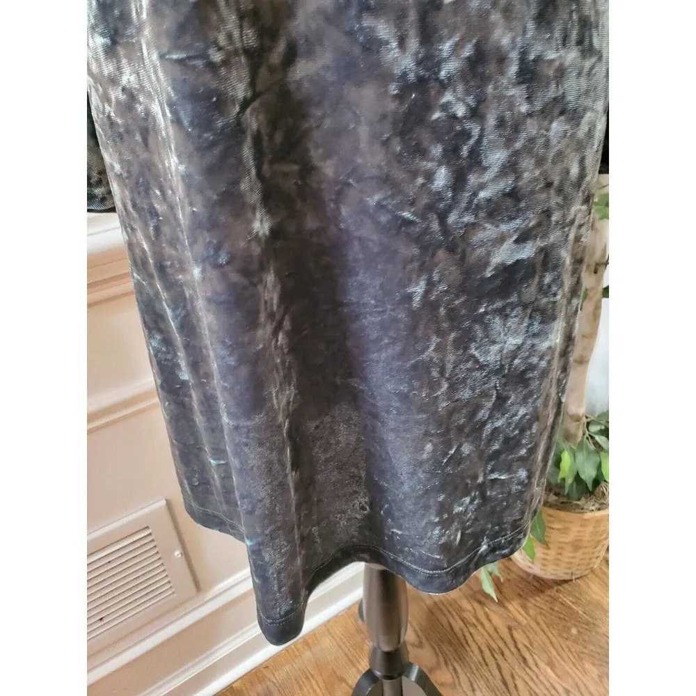 Nally & Millie Women Gray Polyester Round Neck Long Sleeve Knee Length Dress S/M - Image 4