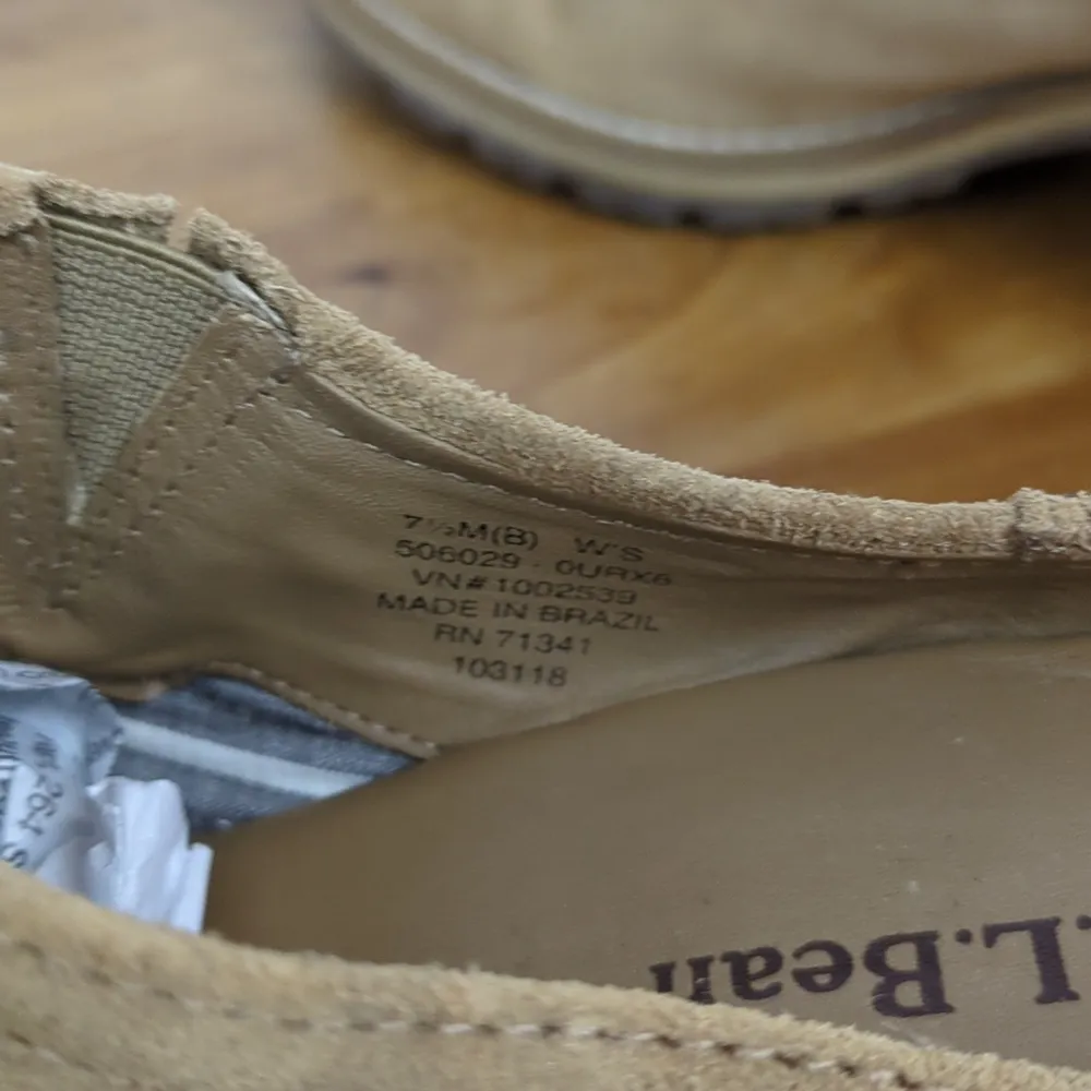 LL Bean Suede Lug Sole Chunky Heeled Mules Size 7.5 - Image 4