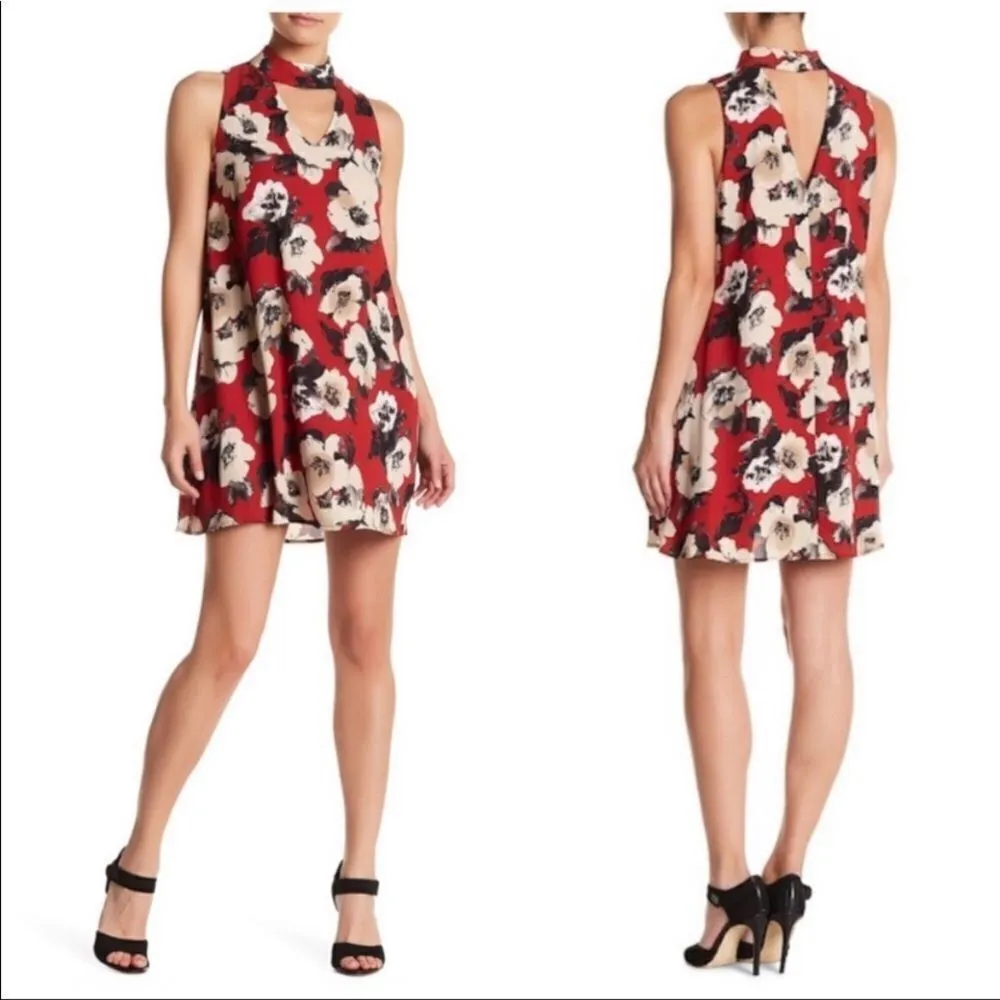 ‎Floral Choker Dress Red - Image 8
