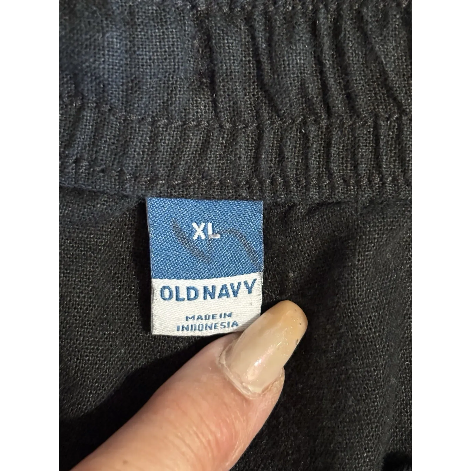 Old Navy Wide Leg Black Crop Pants‎ Size XL High Rise Linen Pockets Summer - Image 5