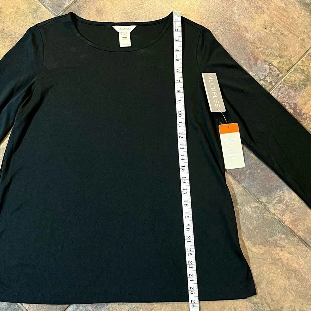 NWT Multiples Black long Sleeve Tee Shirt Small - Image 6