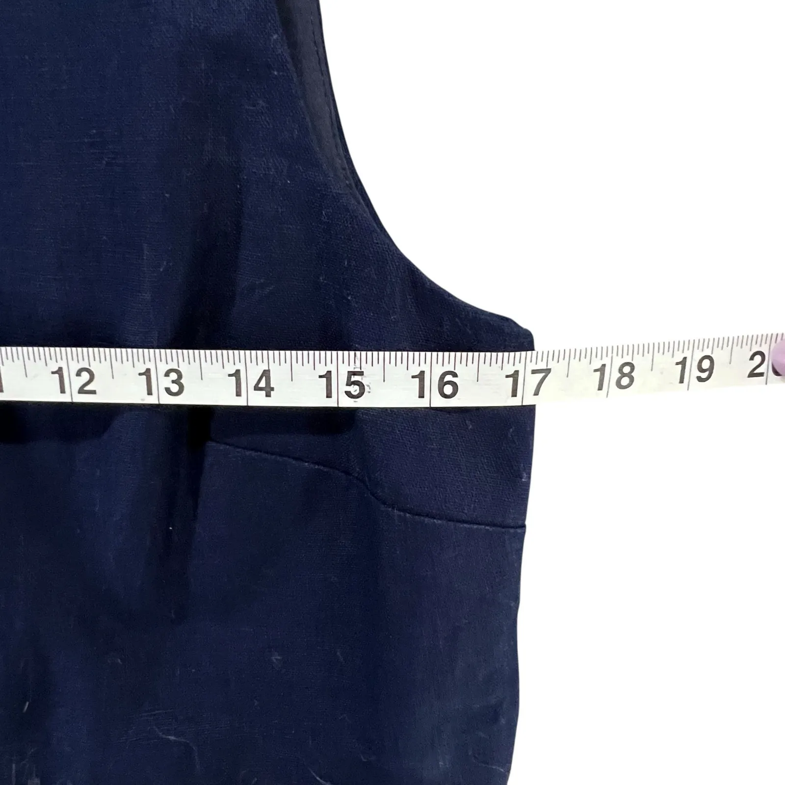 J Crew Sheath Dress Size 8 Blue White Rickrack Trim Linen Blend Classic Preppy - Image 7