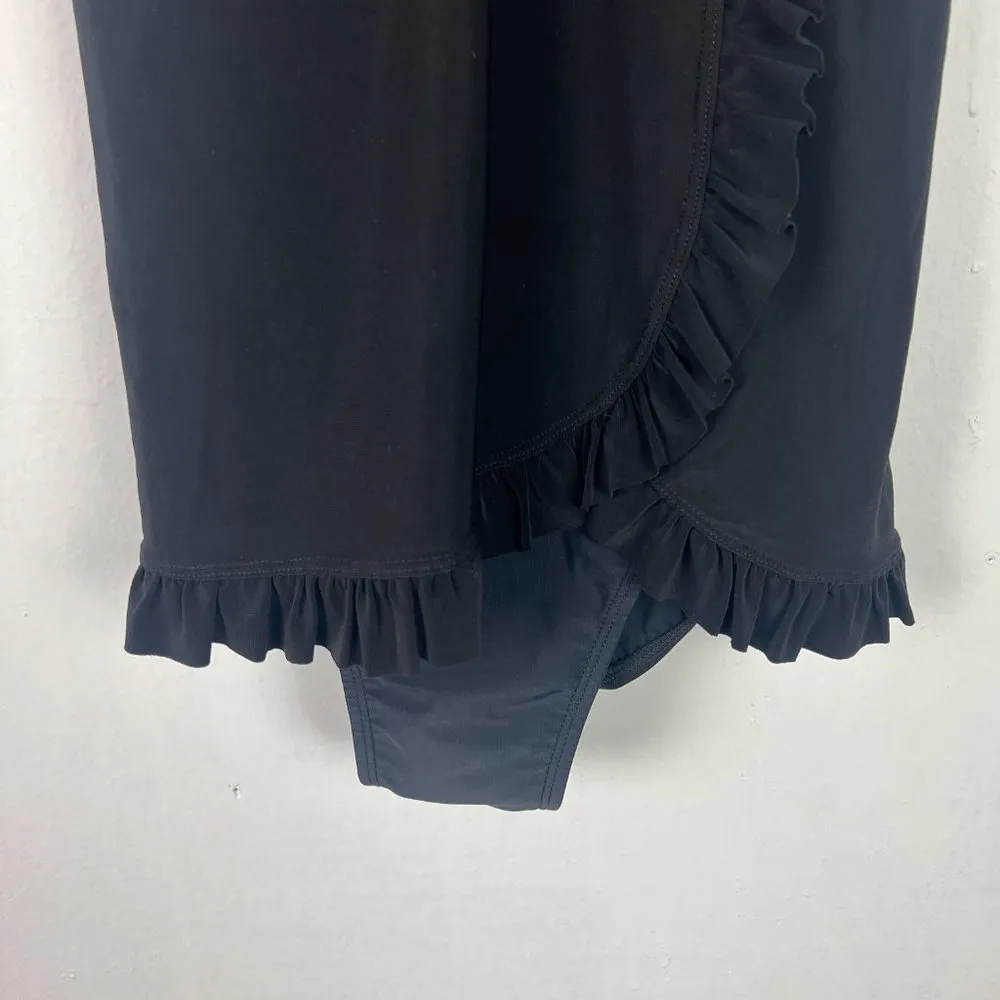 NWT Beyond Control Solid Citizen Twist-Neck One-Piece Swim Dress Black Size 8 - Image 4