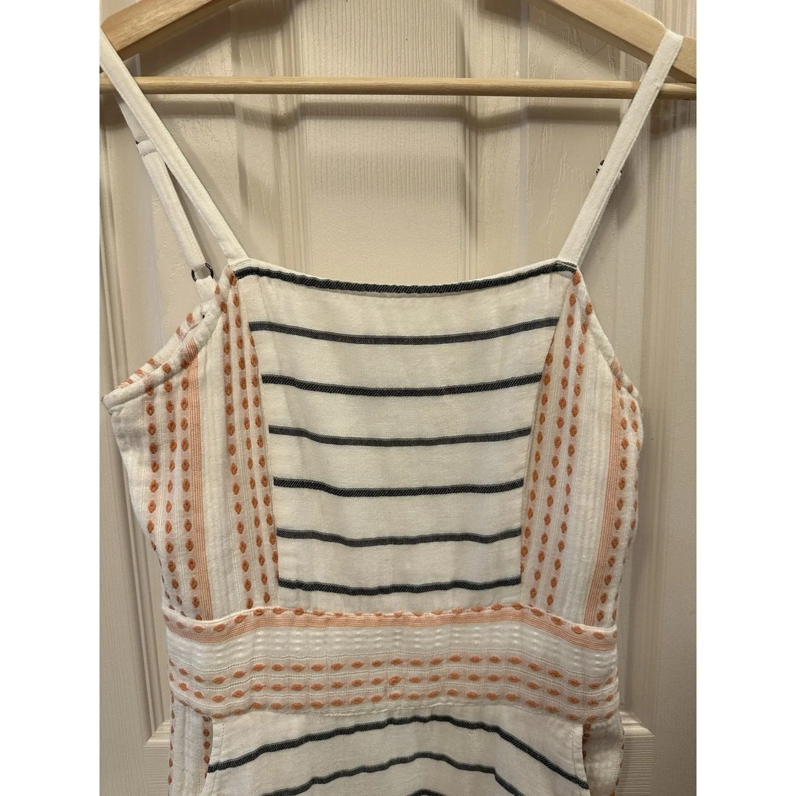 Bob Timberlake 100% Cotton White Boho Sundress Lined with Pockets Size Small - Image 3