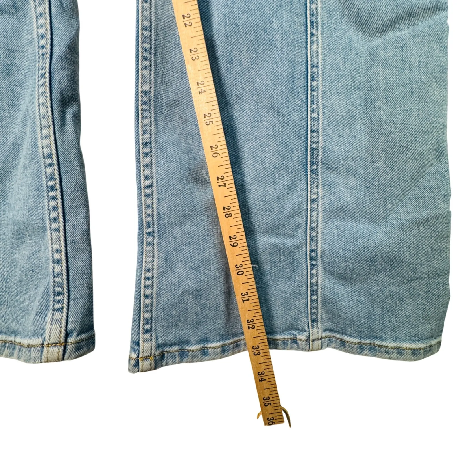 We The Free People Firecracker Flare Red Star Jeans Womens 31 Mid-Stone Retro - Image 7