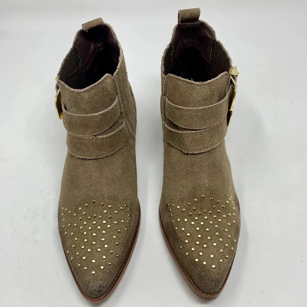 Steve‎ Madden Nann Booties w/ Gold Studs Buckle - Image 3