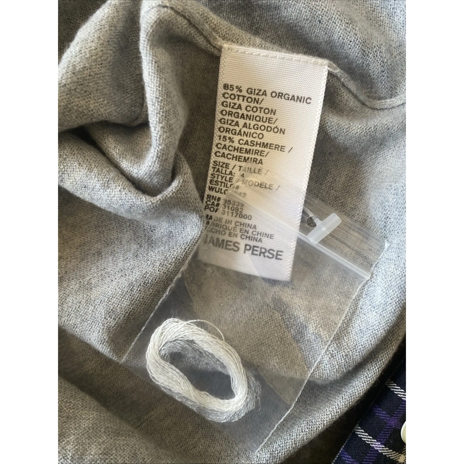 James Perse 4 Womens Large Gray Organic Cotton Cashmere Blend Clean Girl Top - Image 7