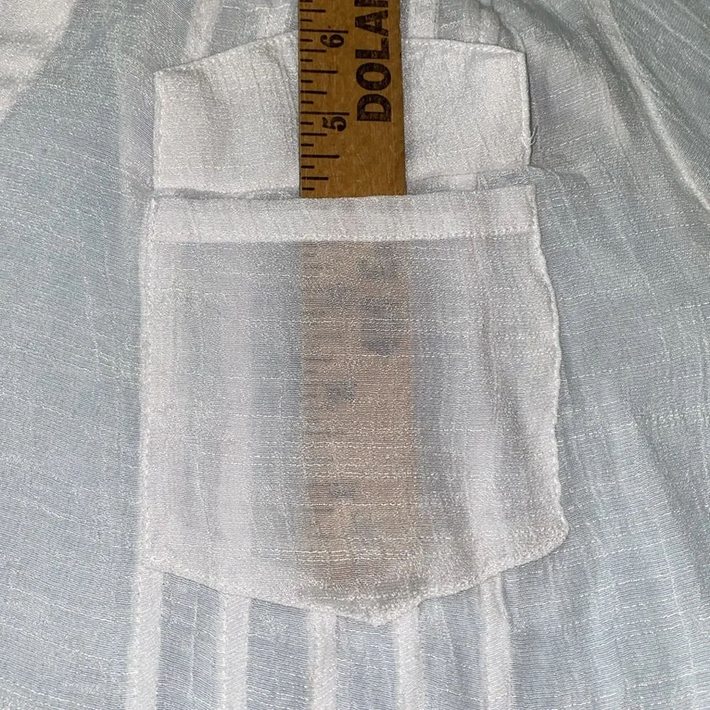 ZAC & RACHEL gauzy ombré tunic long sleeves semi sheer pockets v - Image 11