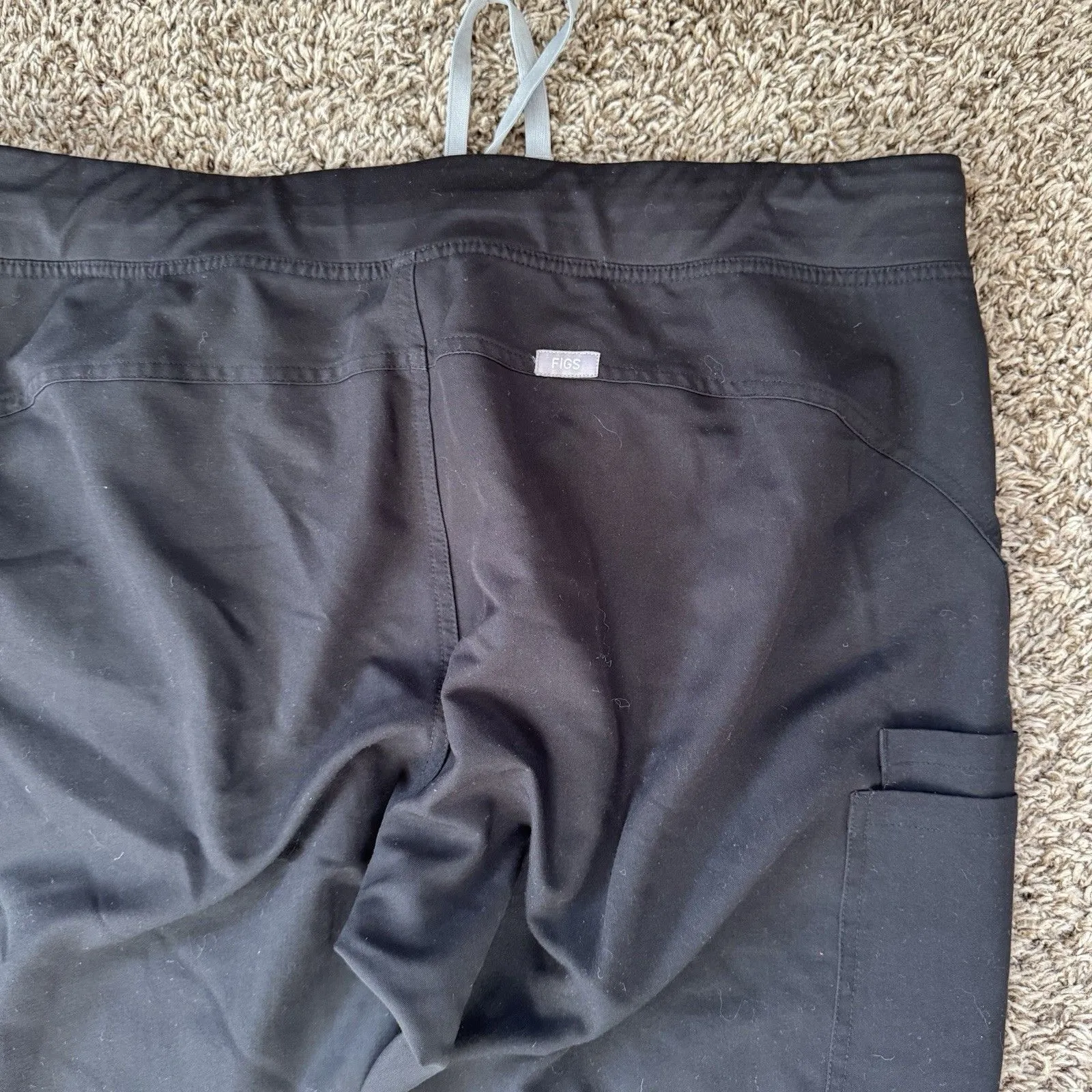 FIGS Women’s Kade Cargo Scrub Pants Black Size XLT Style T21004T - Image 8