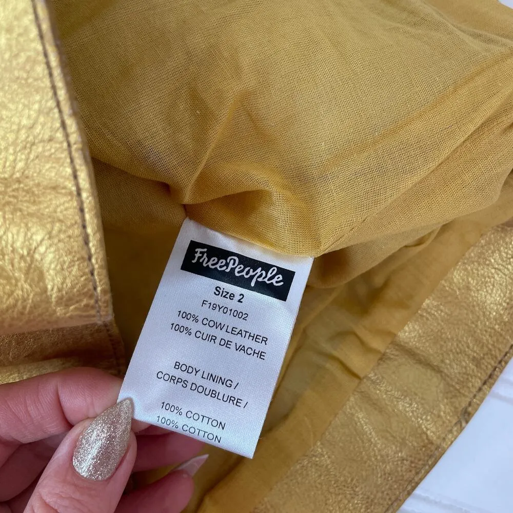 NWT Free People Cow Leather Goldie Mini Dress Button Sleeveless Sheath Size 2 - Image 10