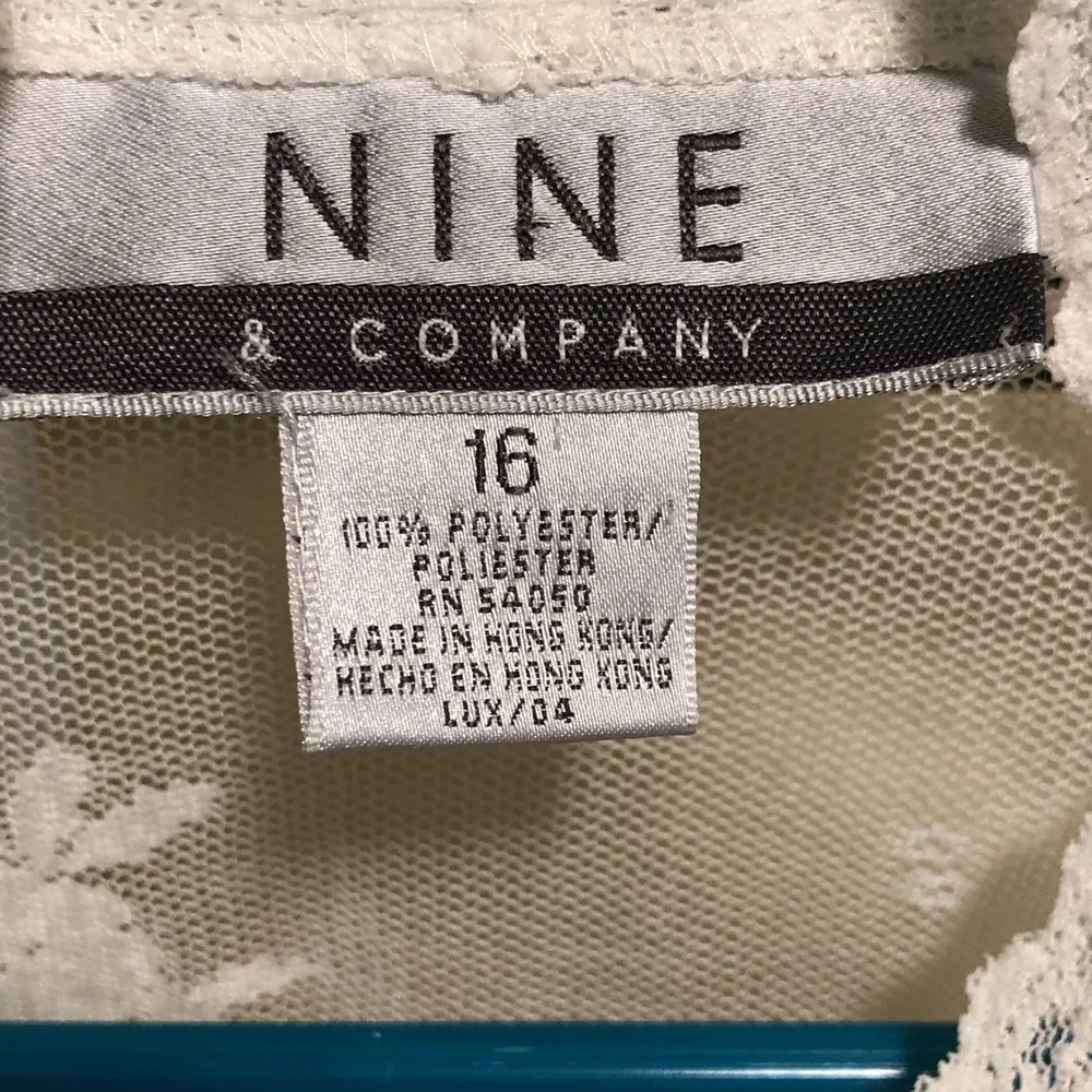 Nine & Company White Lace Long Sleeves Blouse top 16 - Image 2