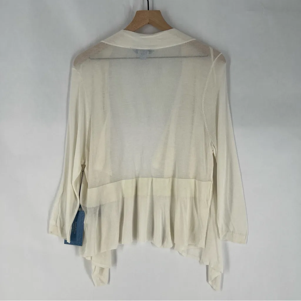 Simply‎ Vera Vera Wang Cream Women's Open Front Draped Shrug NWT Size L Petite - Image 10