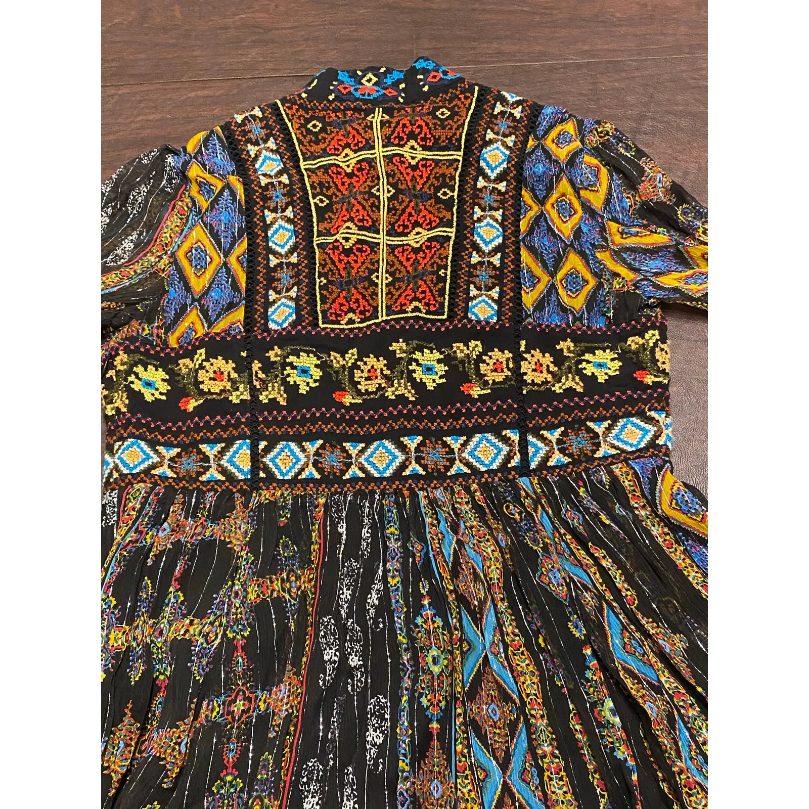 Anthropologie Akemi + Kin Elina Boho Embroidered Mini Dress Sze 0 Festival Folk - Image 2