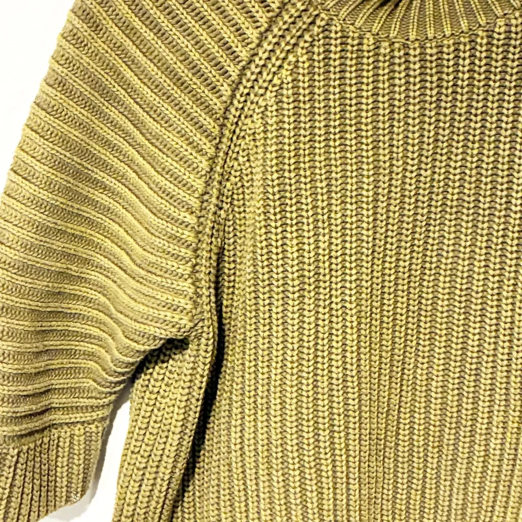 Anthropologie Maeve Mackenzie Green Chunky Knit 3/4 Sleeve Sweater Size XS - Image 3