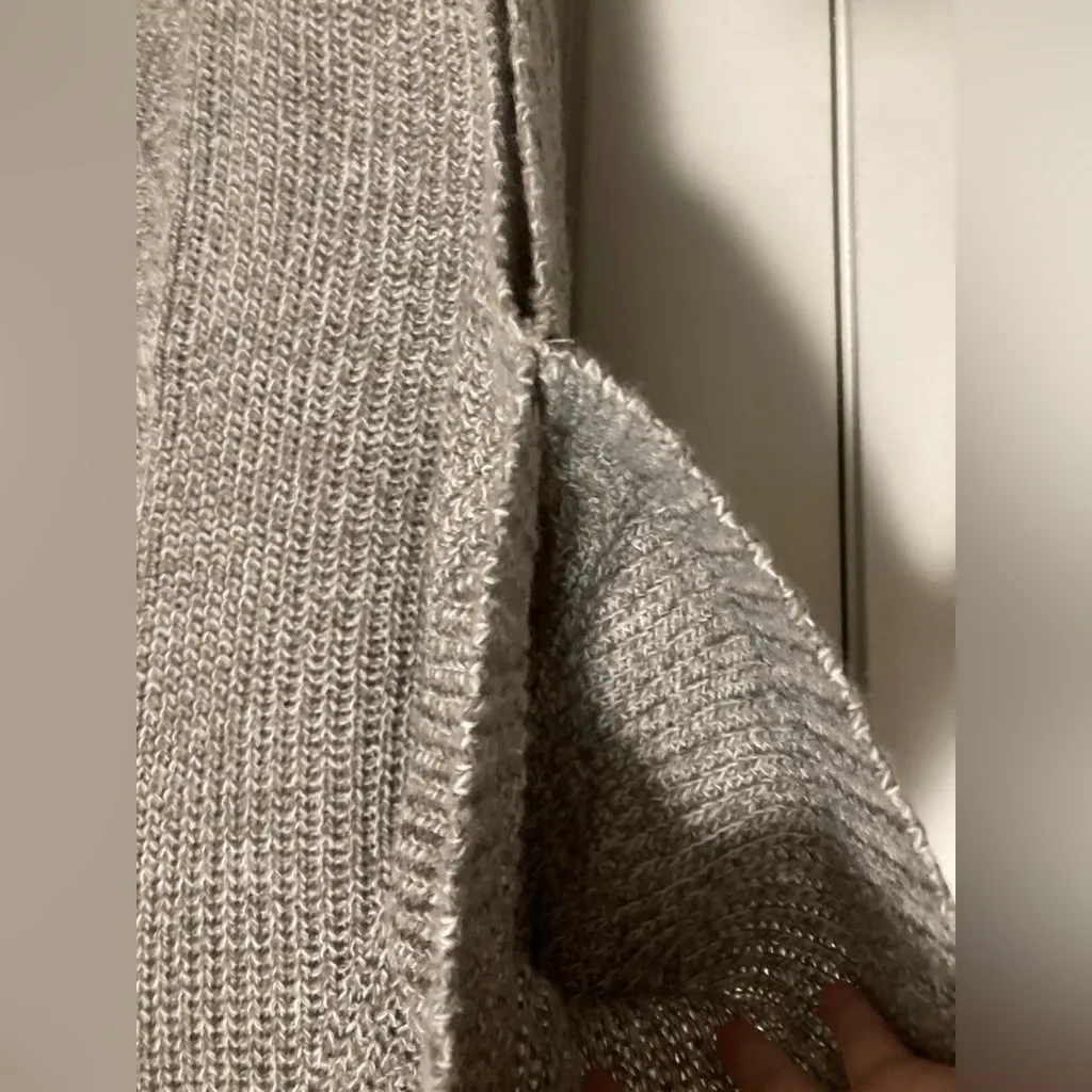 Karen Scott Marbled Taupe Tan Cable Knit Cowl Neck Poncho Sweater - Image 5