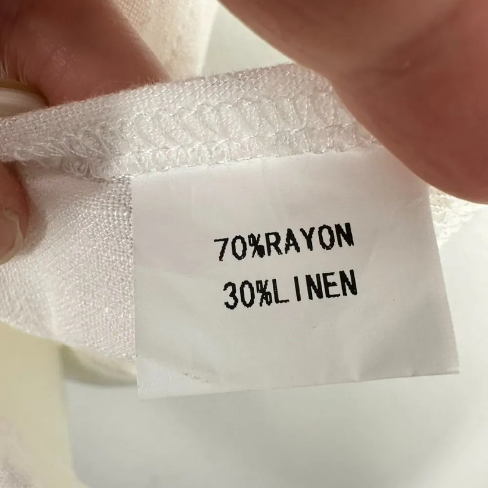 Petal & Pup Cream White Linen Blend Open Sided Crop Top Contemporary Size 4 NWT‎ - Image 3